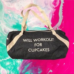 Denim canvas cupcake Gym Sports bag workout